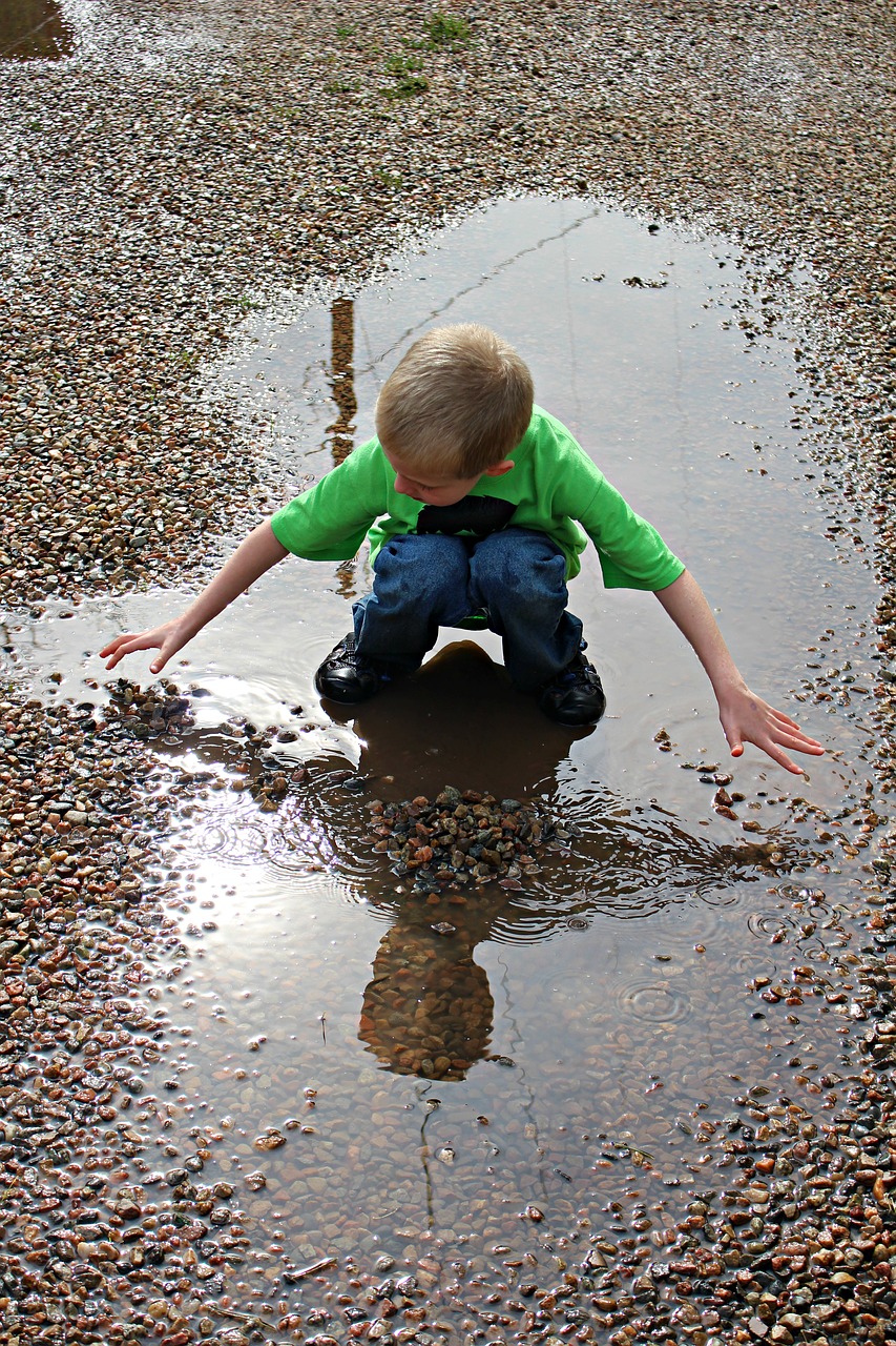 puddle reflection water free photo