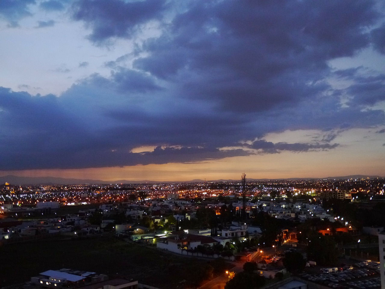 puebla city night free photo