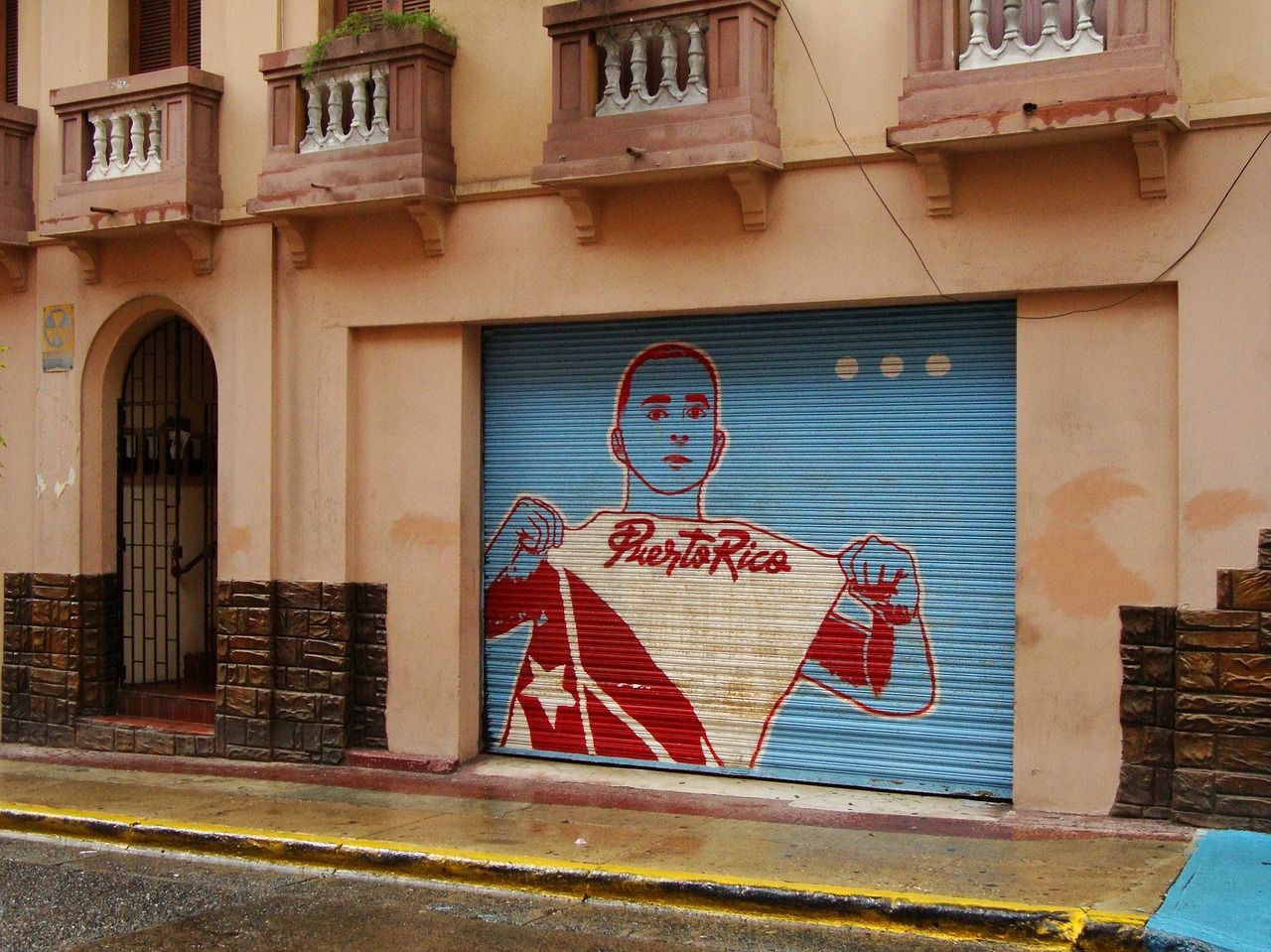 Puerto Rico Old San Juan Caribbean Architecture Mural Free Image