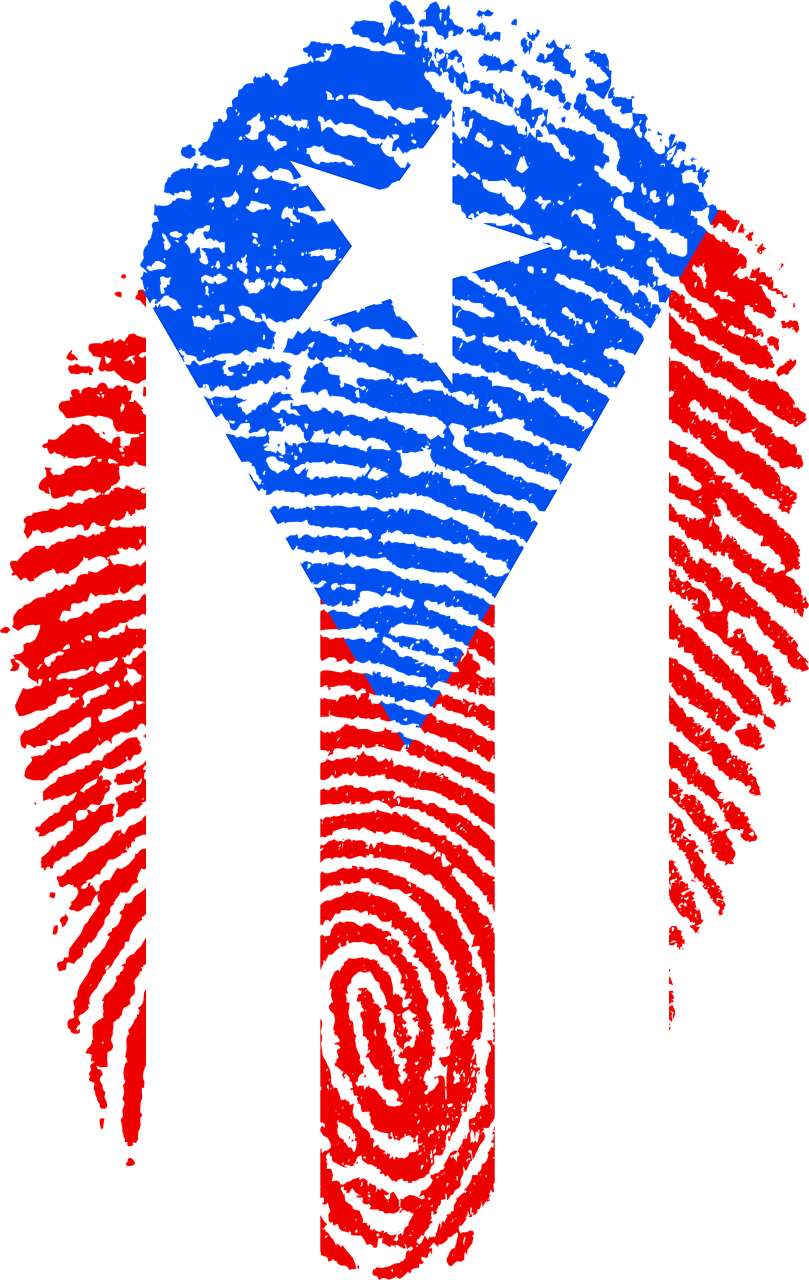 puerto rico flag fingerprint free photo