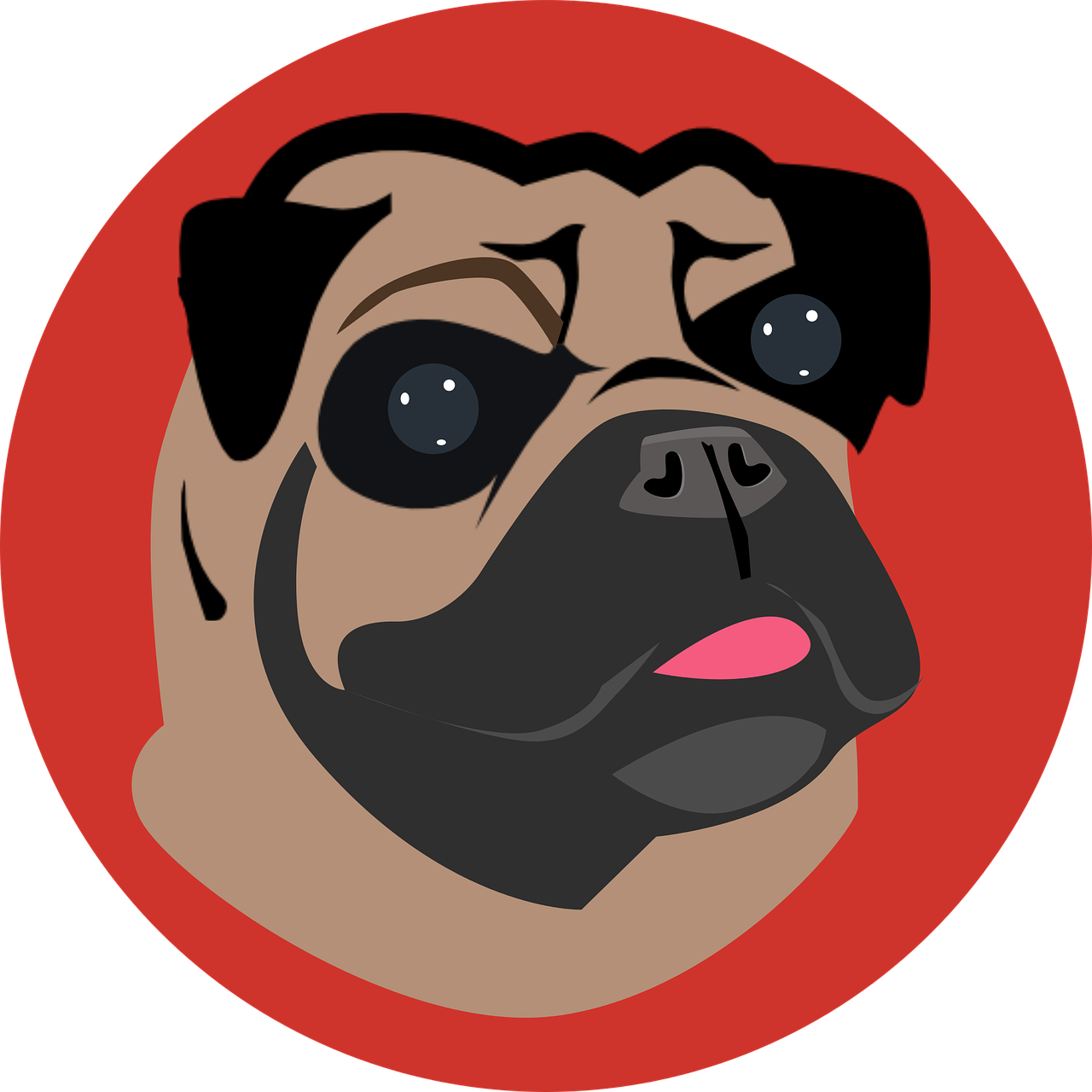 pug dog cartoon dog free photo