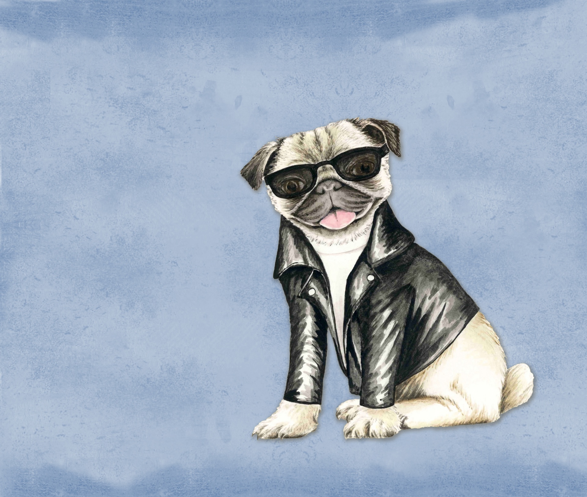 pug dog watercolor free photo