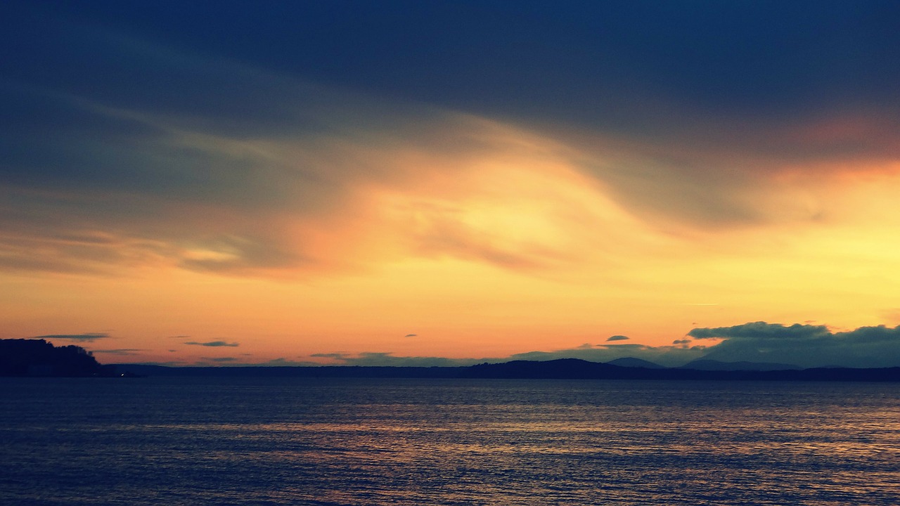 puget sound sunset ocean free photo