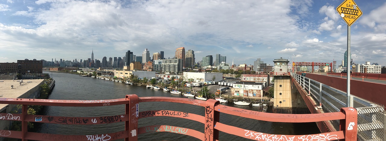 pulaski bridge queens new york city view waterfront free photo