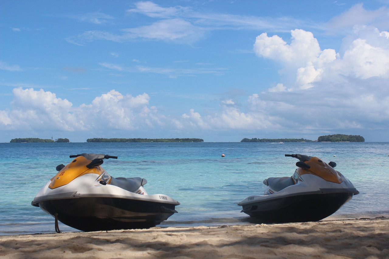 water scooters pulau seribu travel free photo