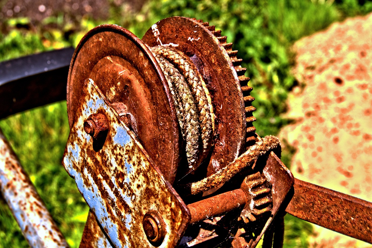 pulley hdr rust free photo