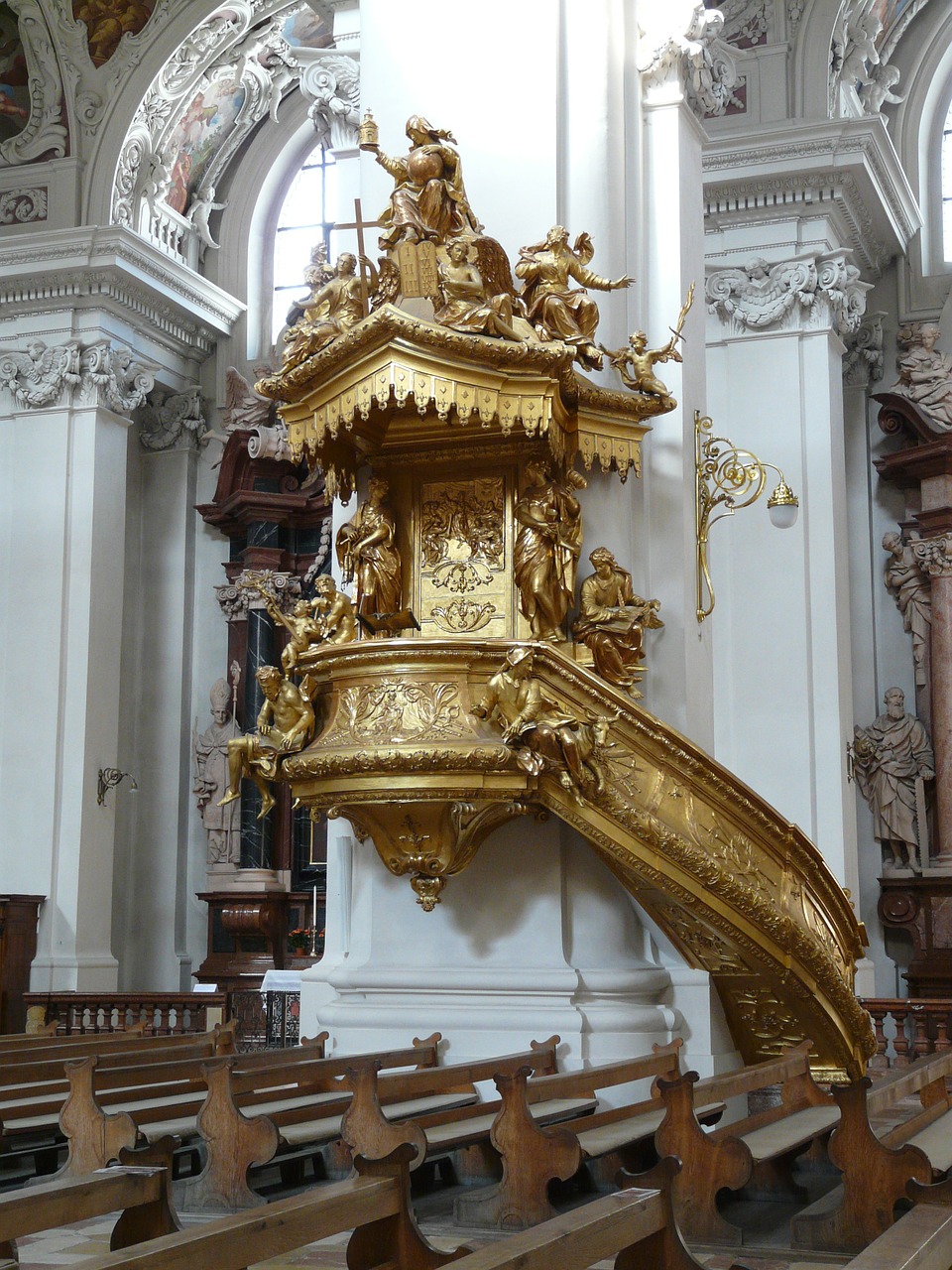 pulpit golden gilded free photo