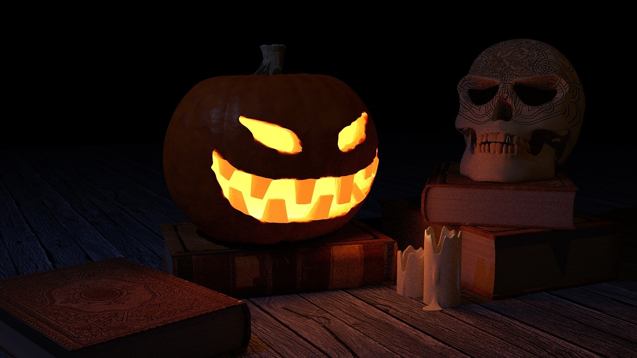 pumpkin halloween skull free photo