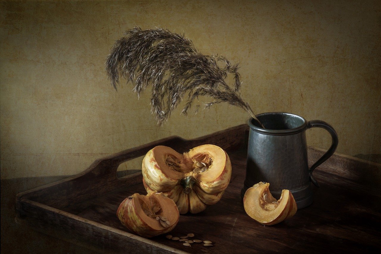 pumpkin still life art free photo