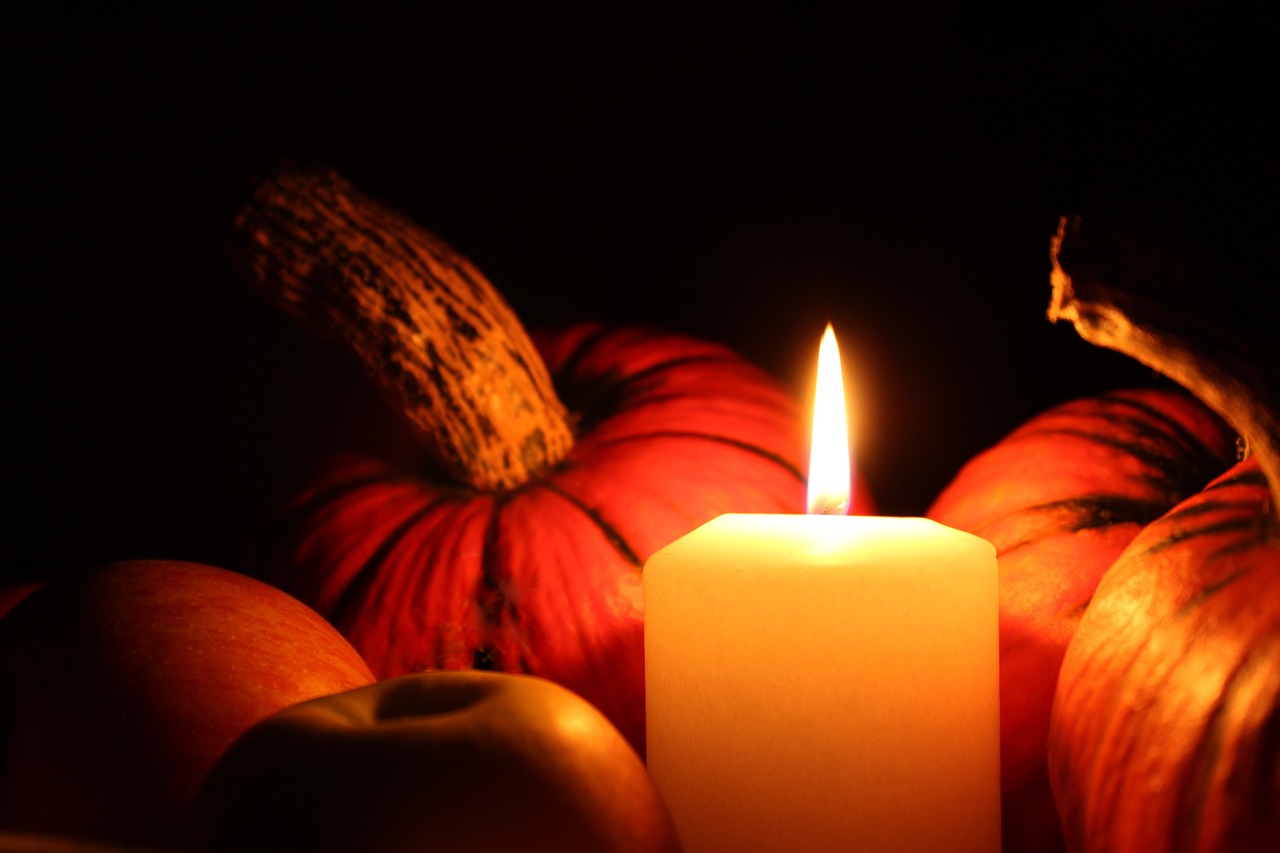 pumpkin candle halloween free photo