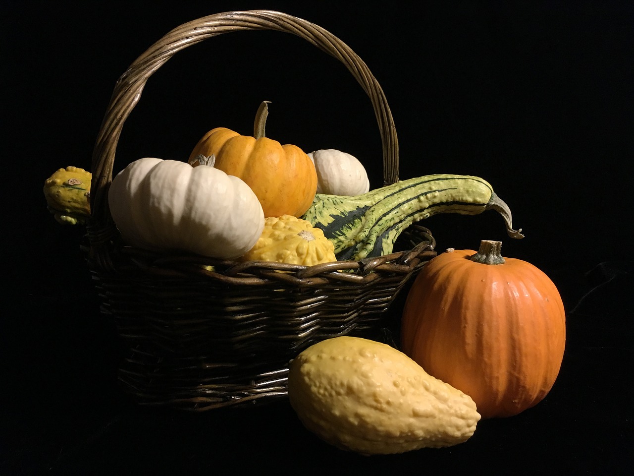 pumpkin gourd basket free photo