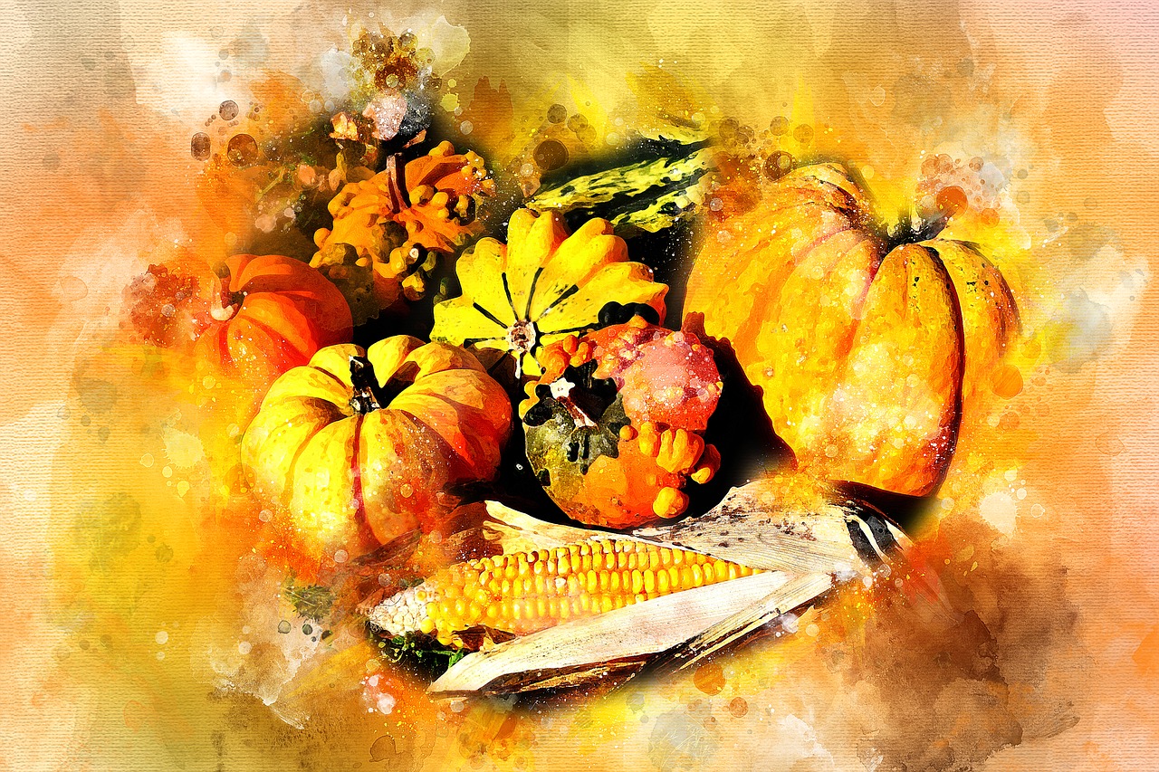 pumpkin autumn corn free photo