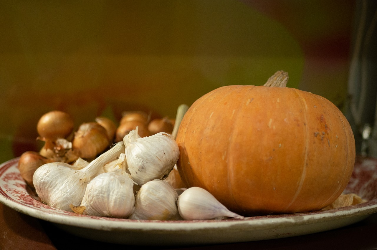 pumpkin  garlic  onion free photo