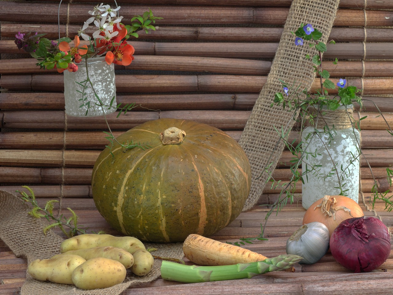 pumpkin still life vegetables free photo