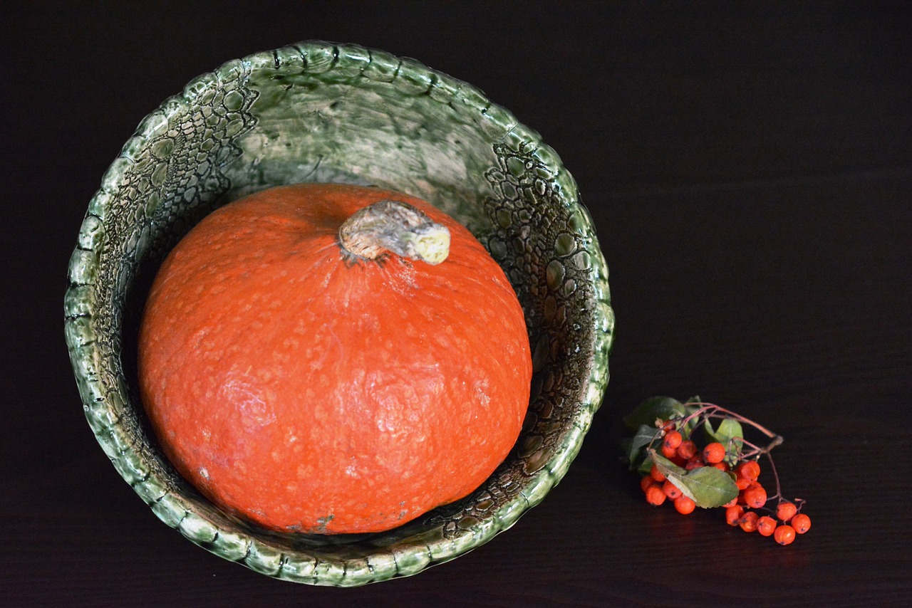 pumpkin the bowl autumn free photo