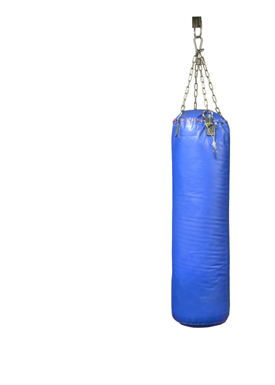 punching bag blue boxing free photo