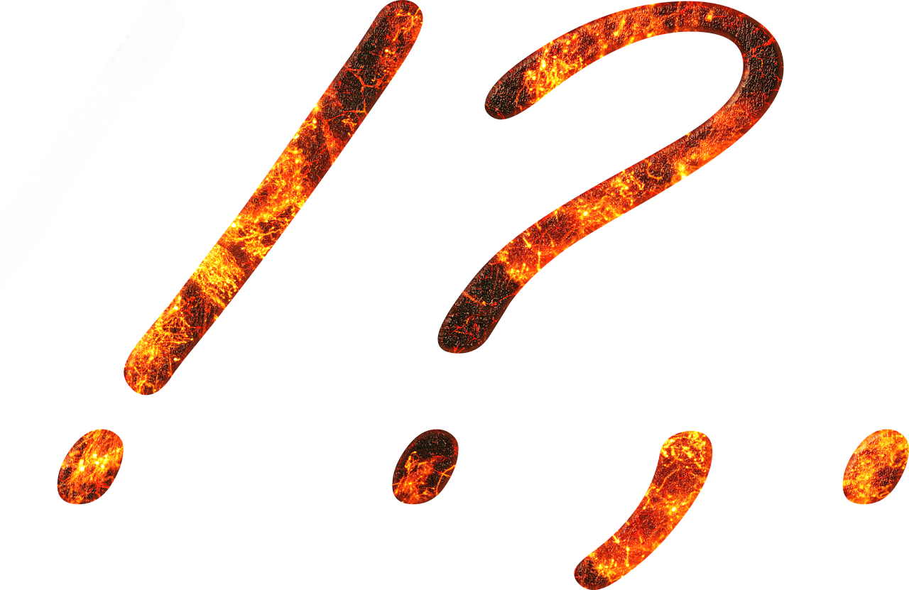 punctuation marks  fire  embers free photo