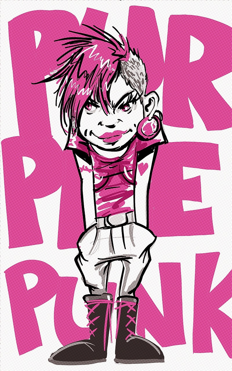 punk illustration characters free photo