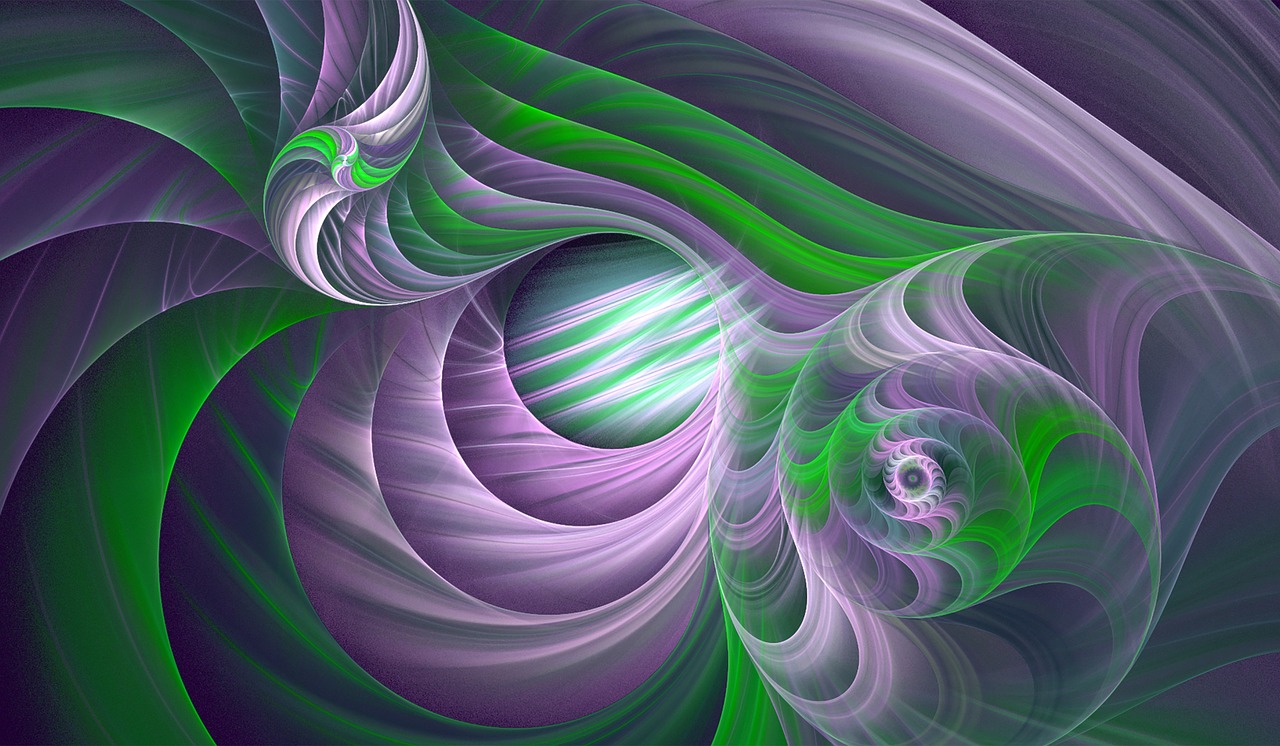 purple green fractal free photo