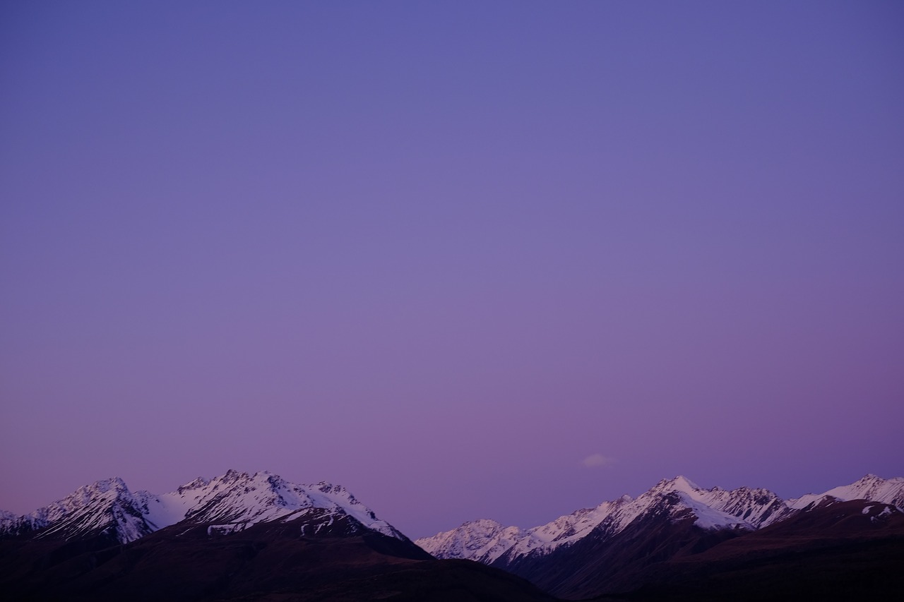purple sky mountains free photo