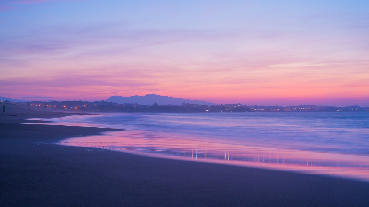 purple  beach  sunset free photo