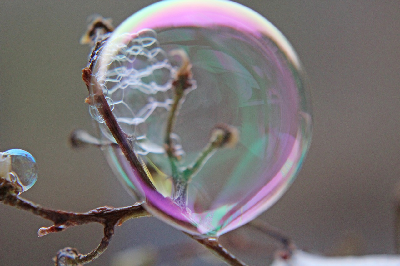 purple background soap bubbles free photo