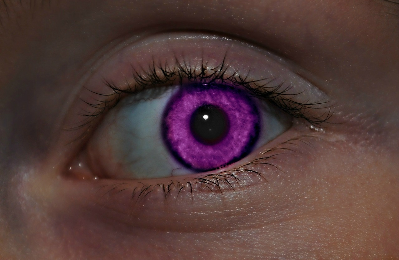 purple eye woman free photo