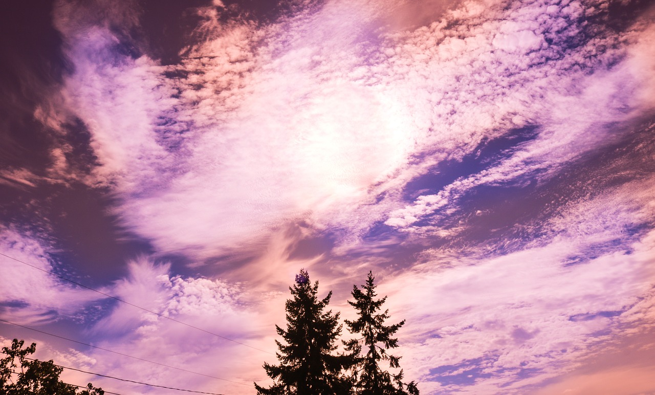 purple sky sunset free photo