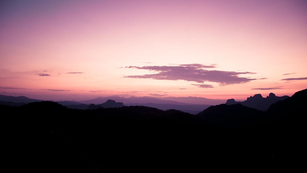 purple sky mountain range free photo