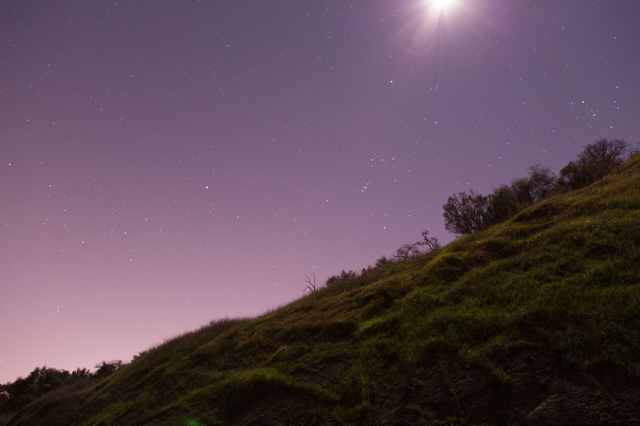 purple sky stars free photo