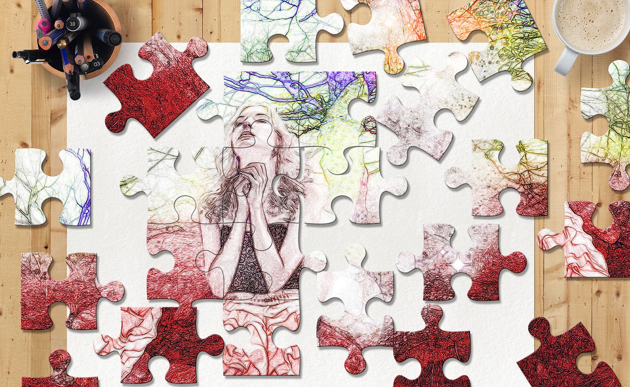 puzzle sketch colors free photo