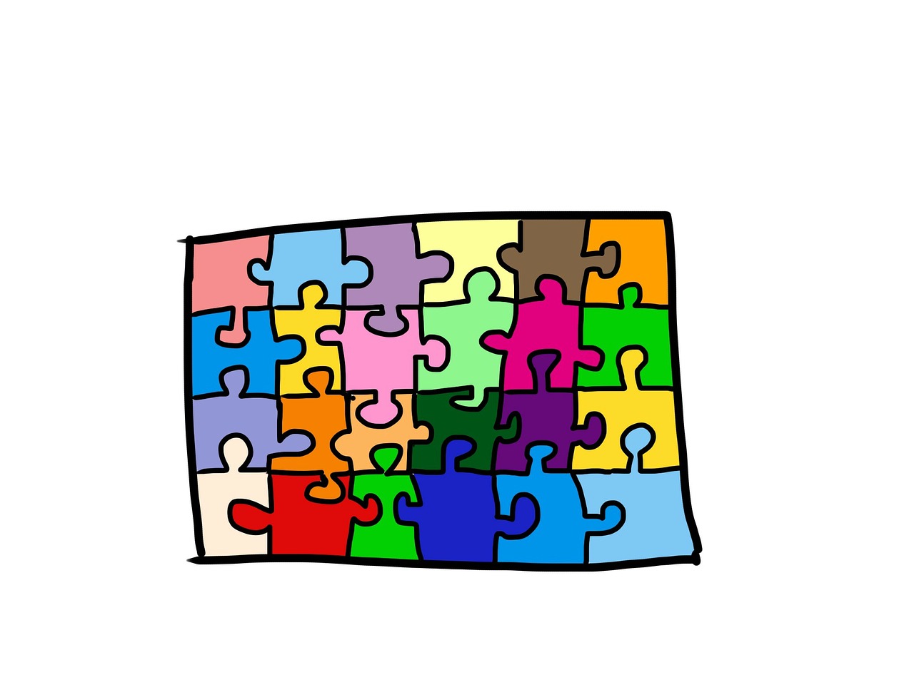 puzzle colorful comic free photo