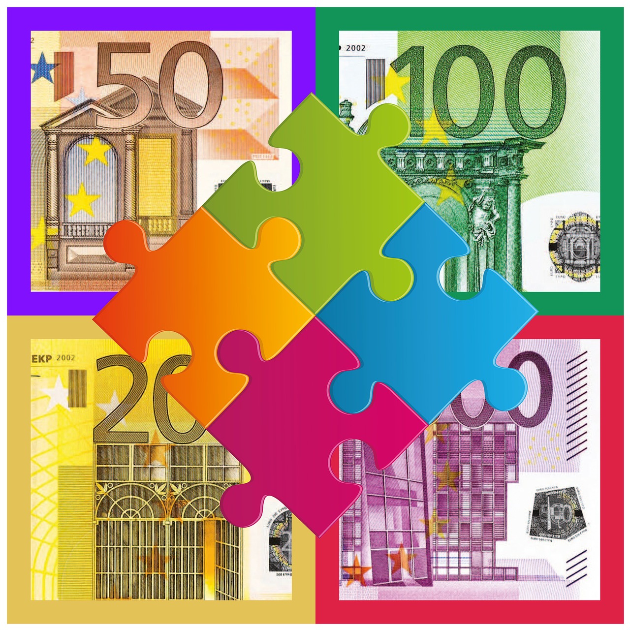 puzzle money euro free photo
