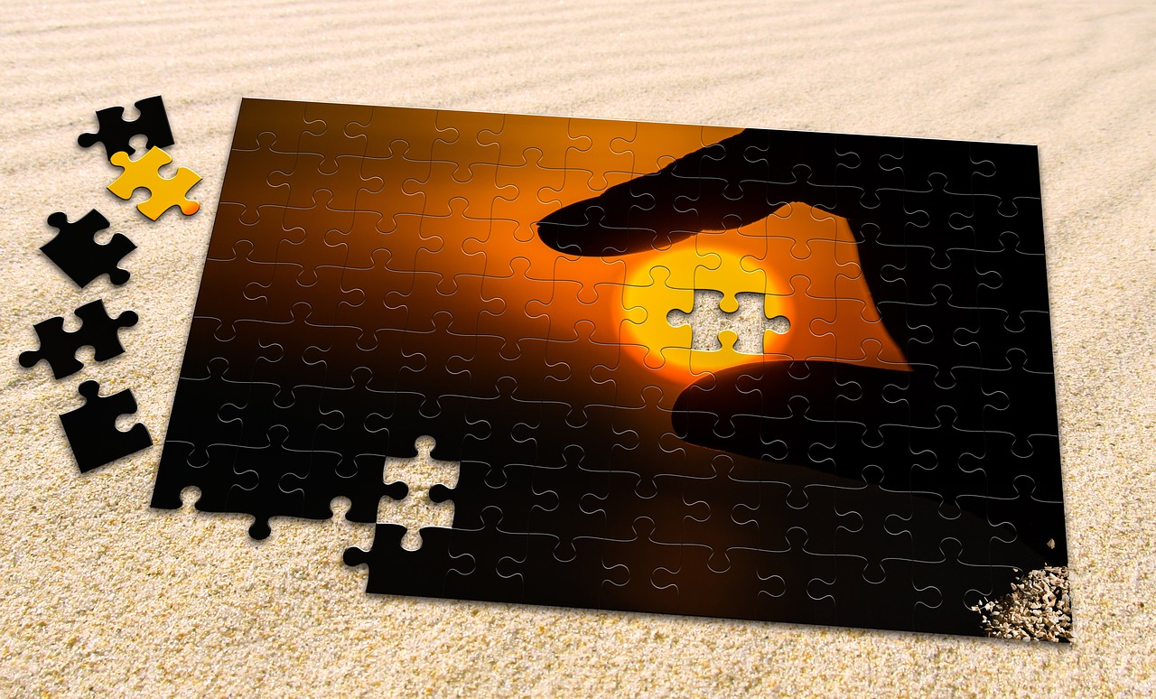 puzzle sun sand free photo