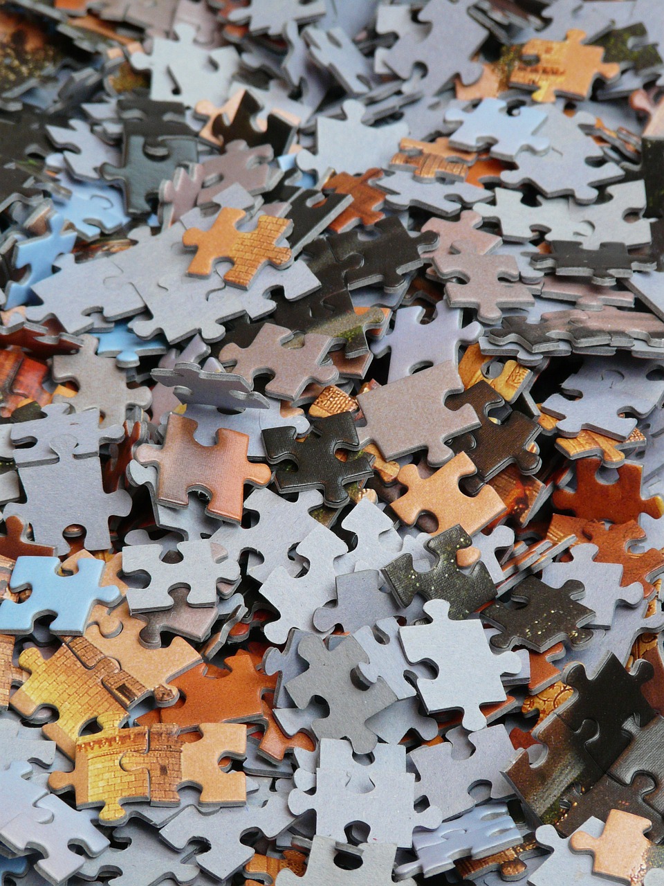 puzzle unfinished mess free photo