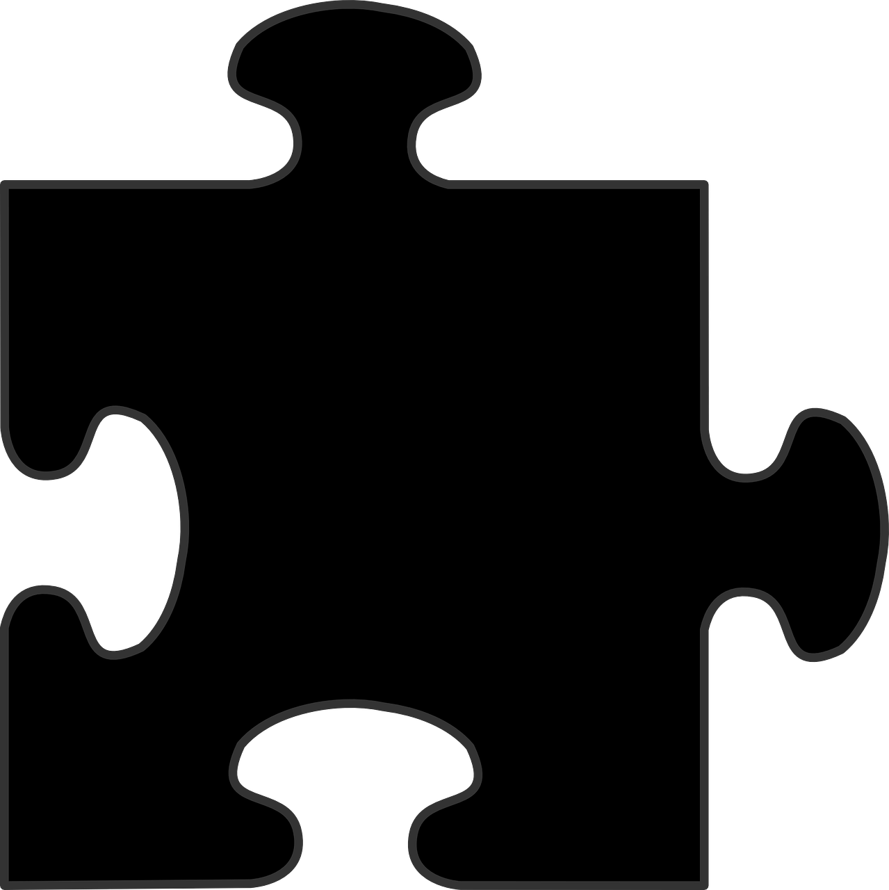 puzzle piece black blank free photo