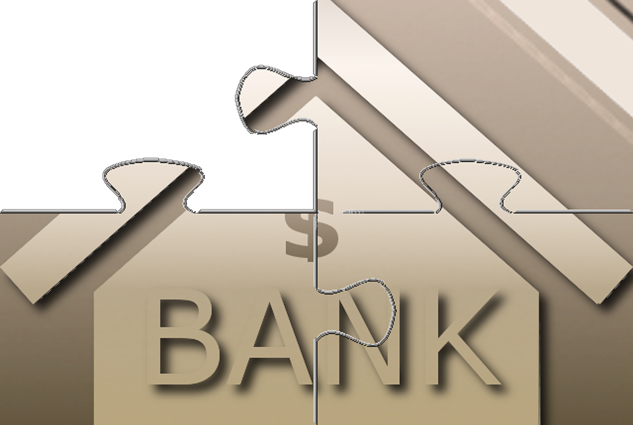 puzzled by finance banking logo investment free photo