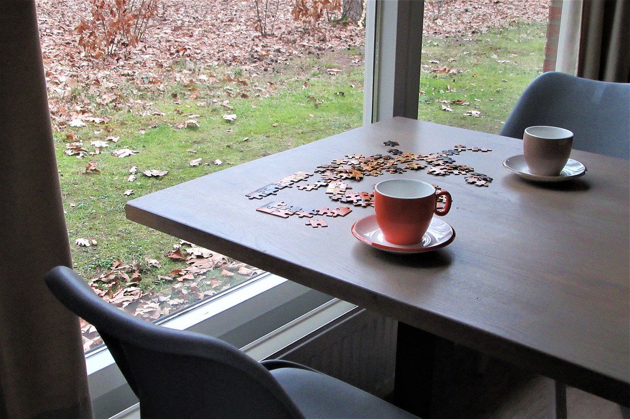 puzzling  together  coffee free photo