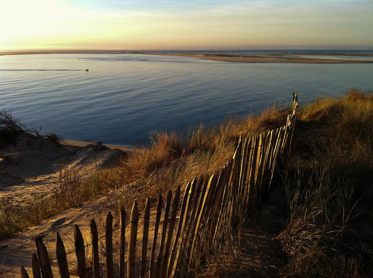 pyla dune wooden palisade dune ridge free photo