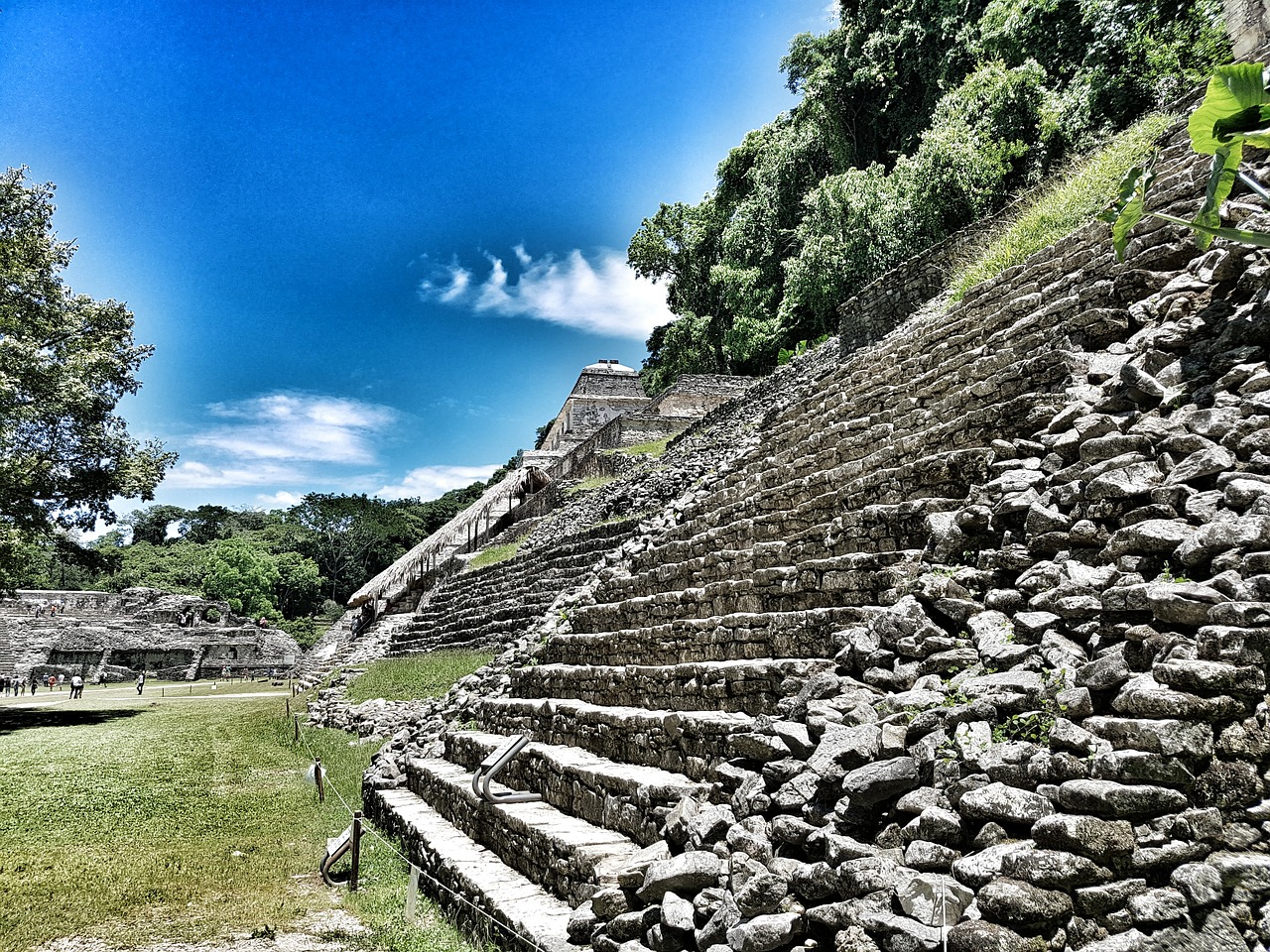 pyramids palenque landscape free photo