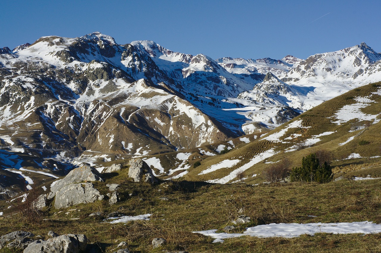 pyrenees snow high mountain free photo