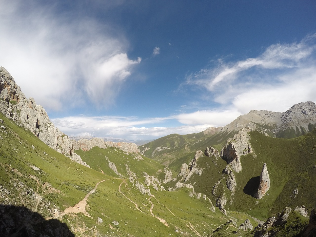 qinghai mountain blue white-a surname free photo