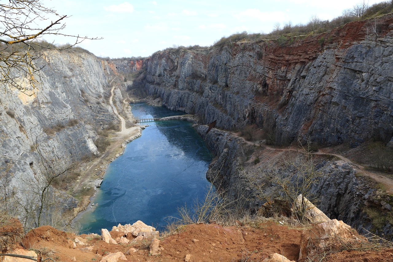 quarry  landscape  lake free photo