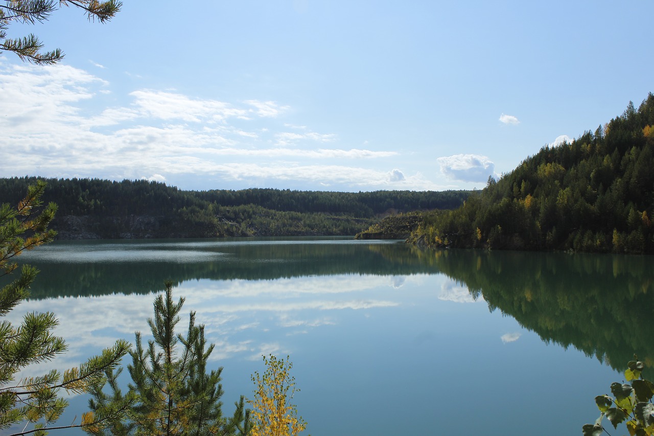 quarry  lake  the nature of the urals free photo