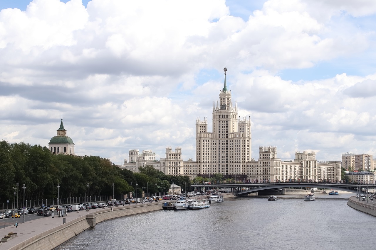 quay  moscow  high rise building free photo