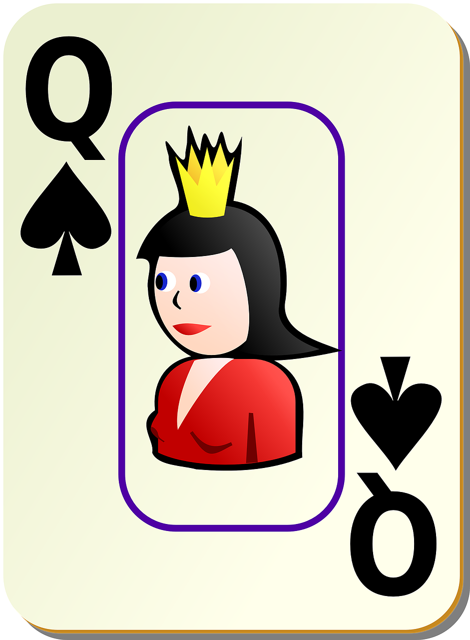 queen spades card free photo