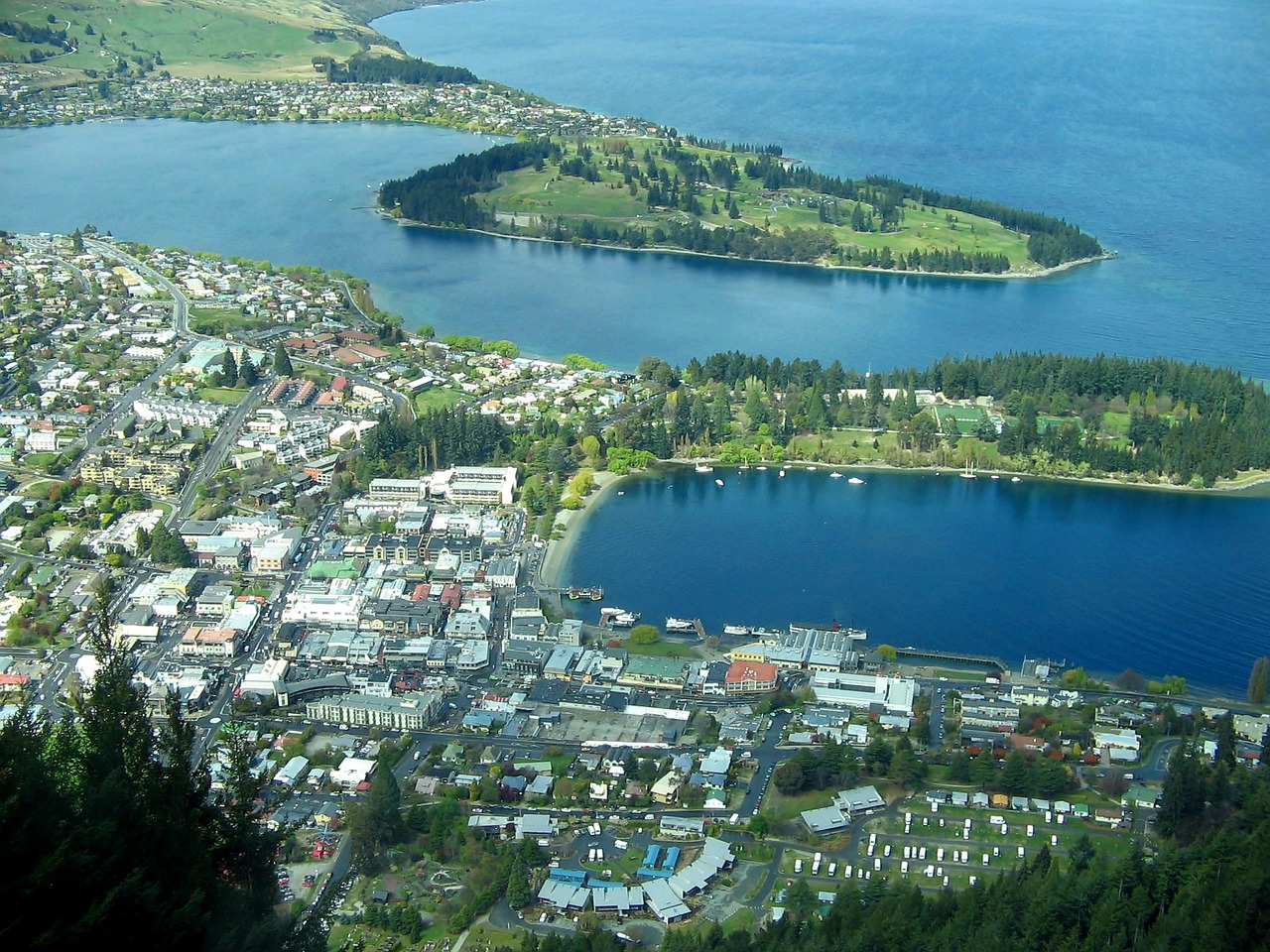 queenstown new zealand aerial view free photo