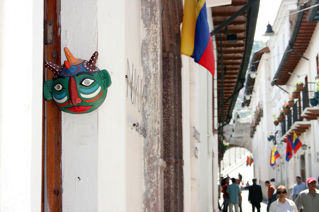 quito ecuador historic centre mask free photo