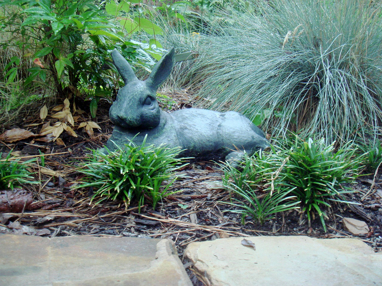 rabbit sculpture garden free photo