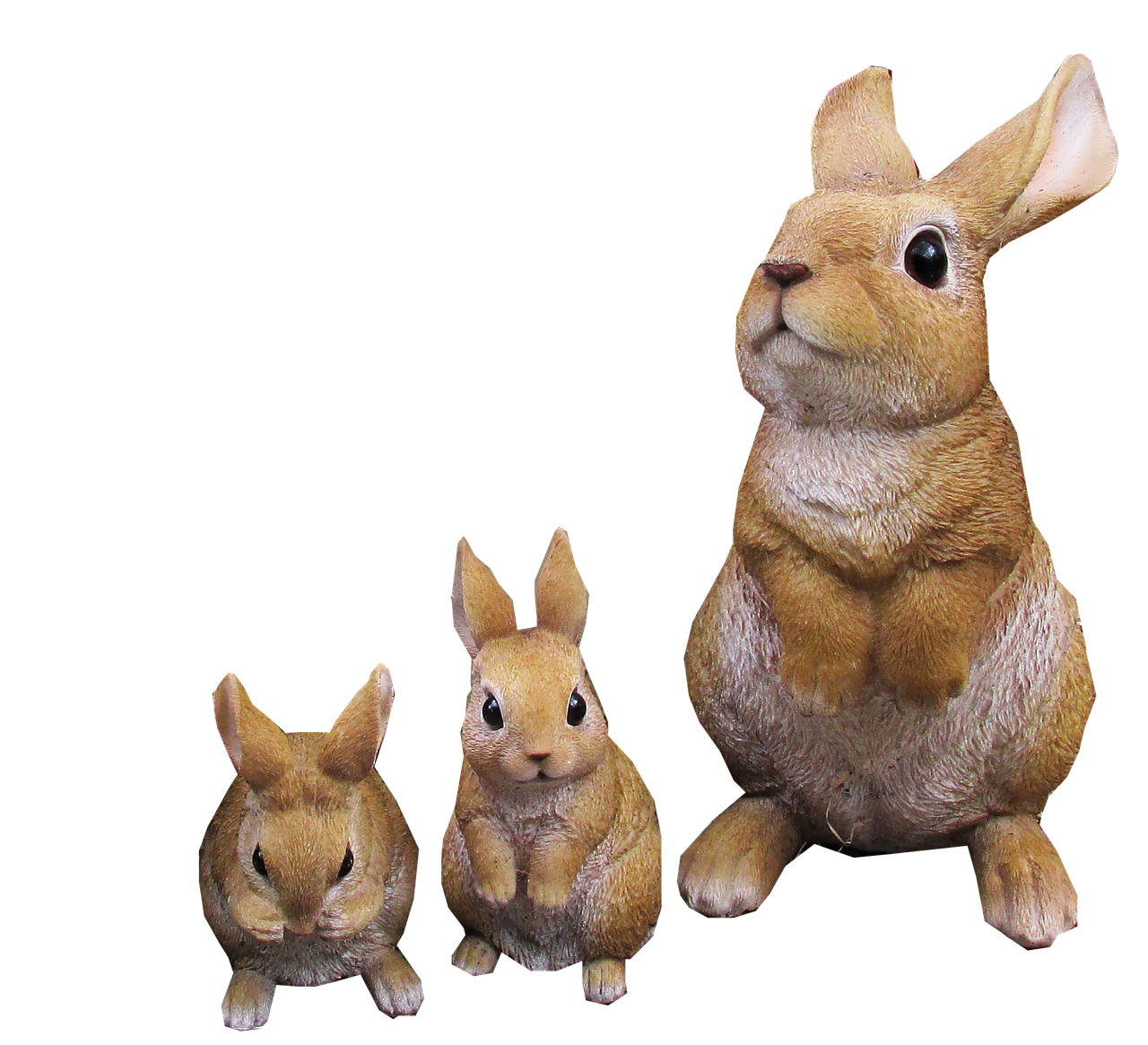 rabbit statues cut free photo